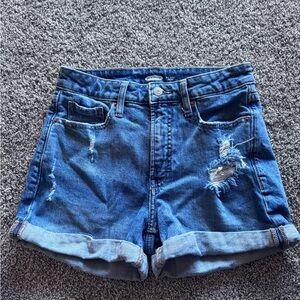 Old Navy Medium Blue Distressed Cuffed Denim Shorts